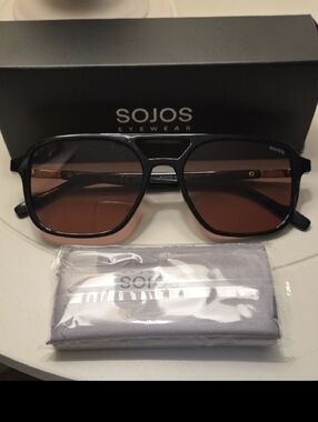 SOJOS Women's Black Frame Brown Lens Sunglasses